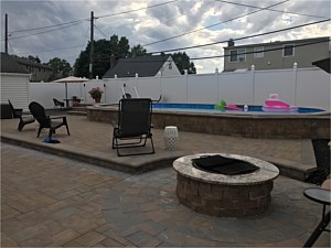fire pit by above ground pool veneer in front of above ground pool cover above ground pool with brick